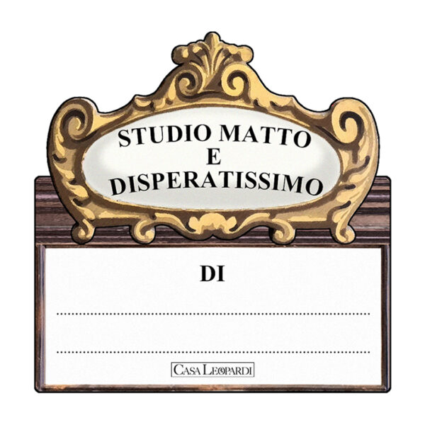 Etichetta adesiva per libri e quaderni Studio matto e disperatissimo